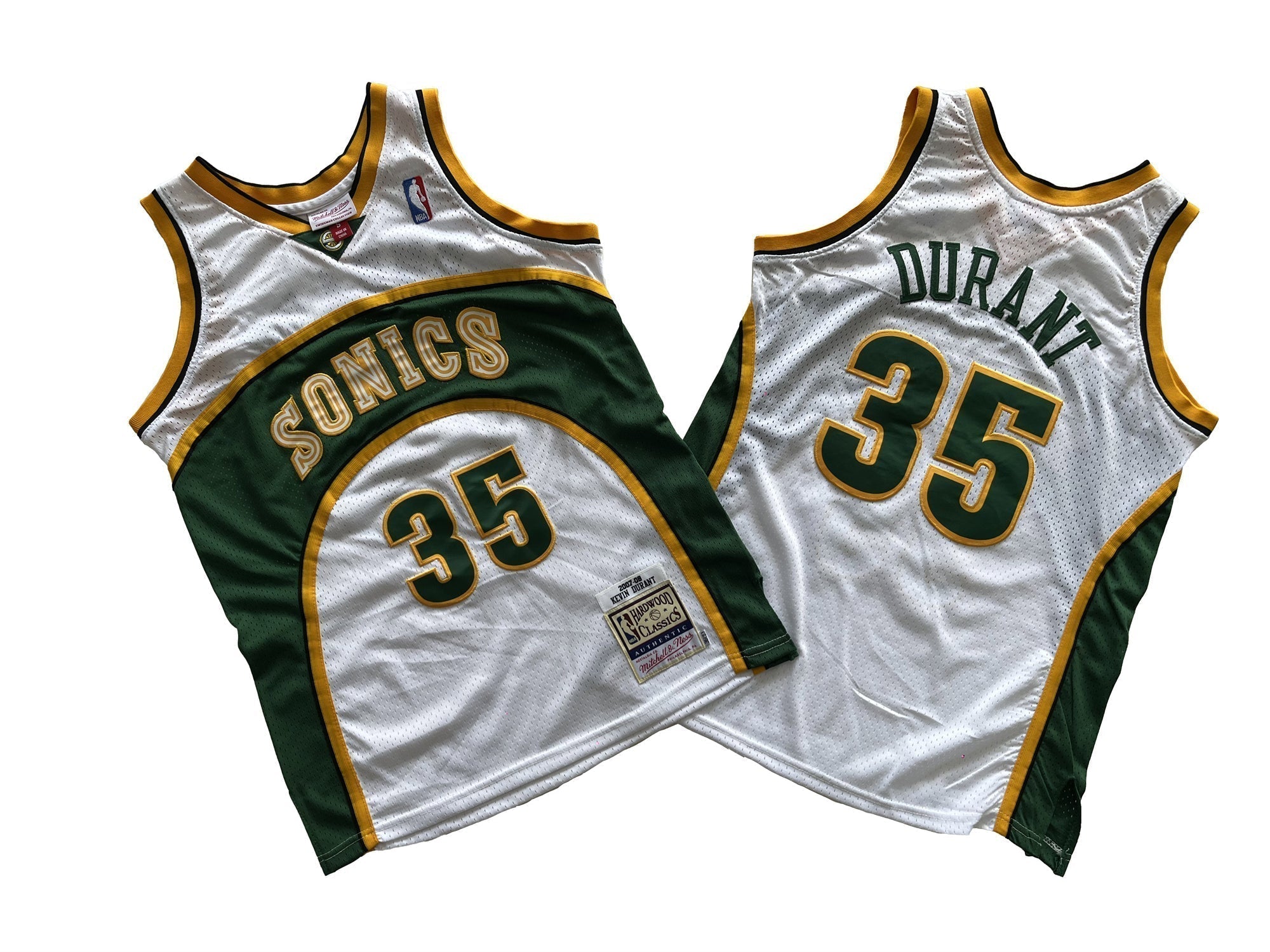 SuperSonics white 2007-08 Mitchell Retro Jersey-Kevin Durant