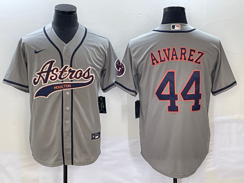 Men's Houston Astros Yordan Alvarez #44 Gray Replica Jerseys Joint Edition