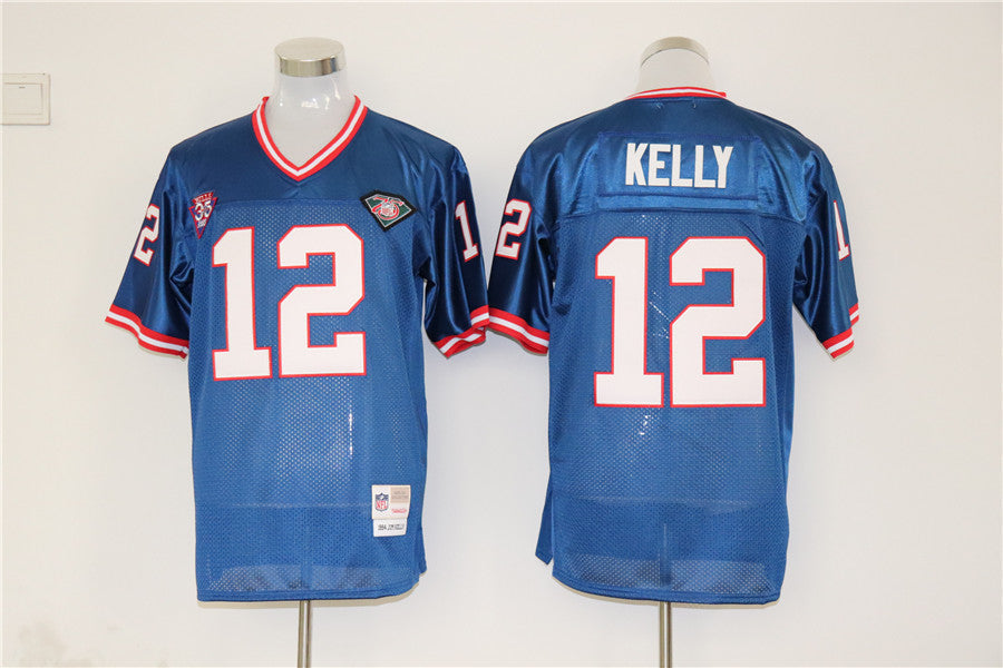 Men's Buffalo Bills Jim Kelly Mitchell & Ness Blue Legacy Replica Player Jerseys