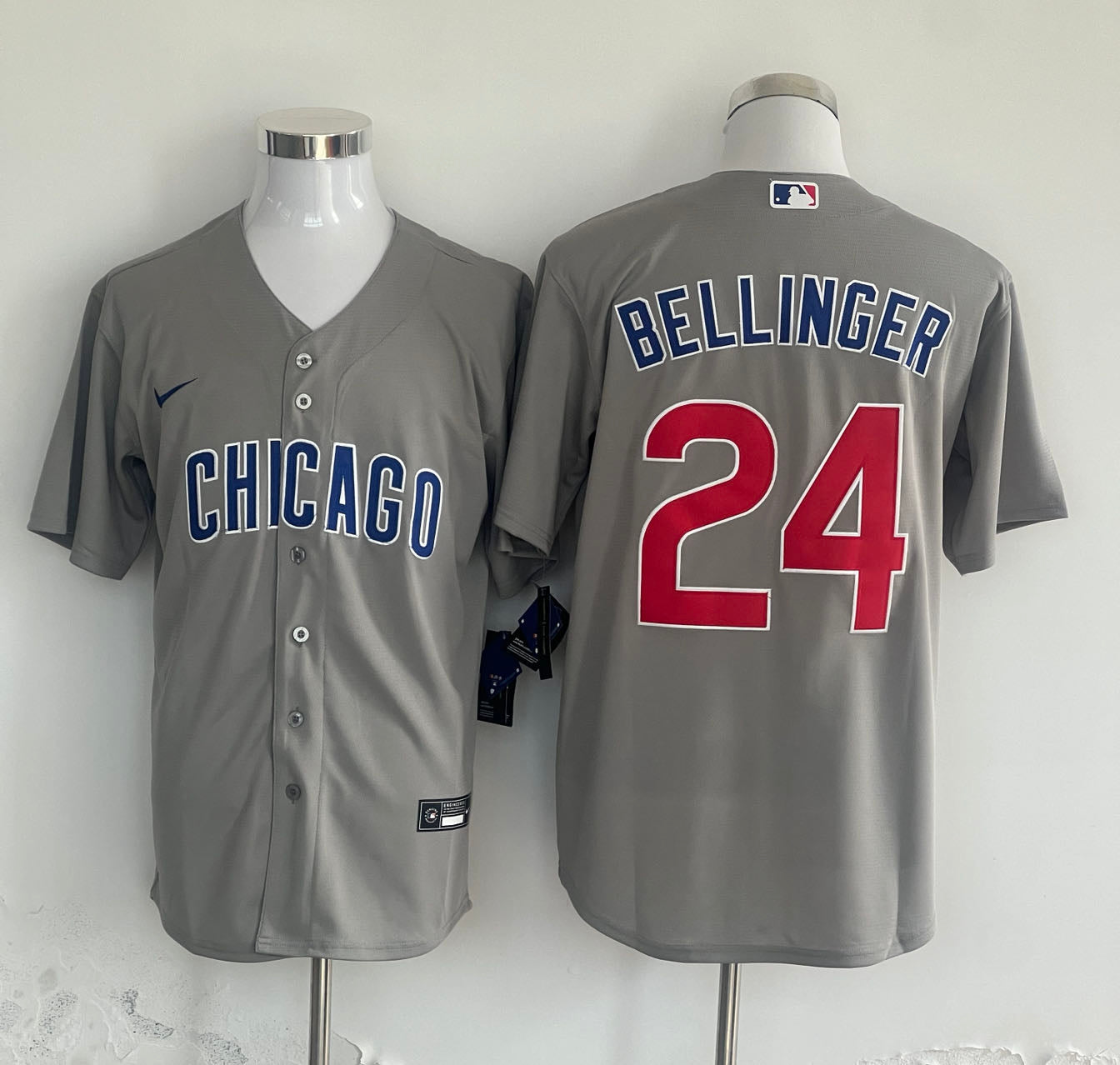Men's Chicago Cubs Cody Bellinger #24 Gray Replica Player Jerseys