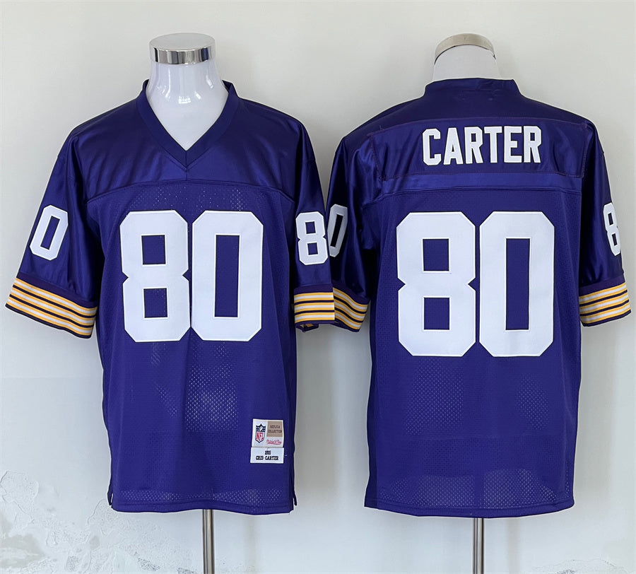 Men's Minnesota Vikings Cris Carter Mitchell & Ness Purple Legacy Replica Jerseys