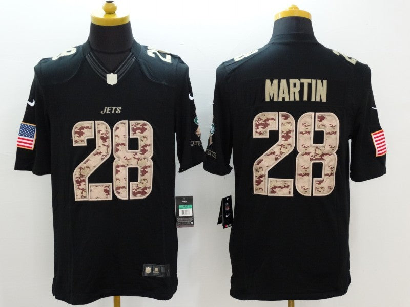 Men's New York Jets Curtis Martin #28 Black Game Player Jerseys