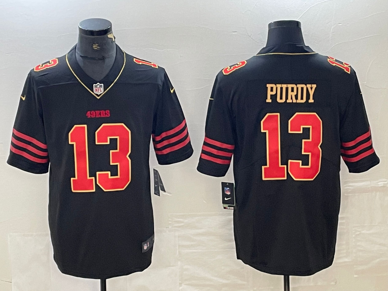 Men's San Francisco 49ers Brock Purdy #13 Black Player Game Jerseys