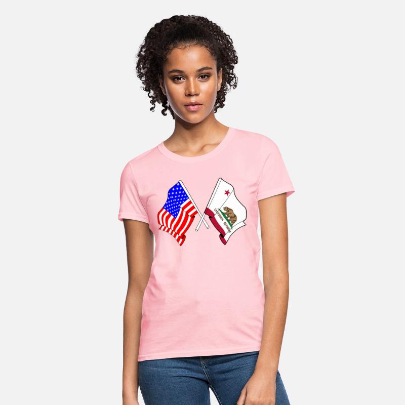 Flag USA and state California crossed