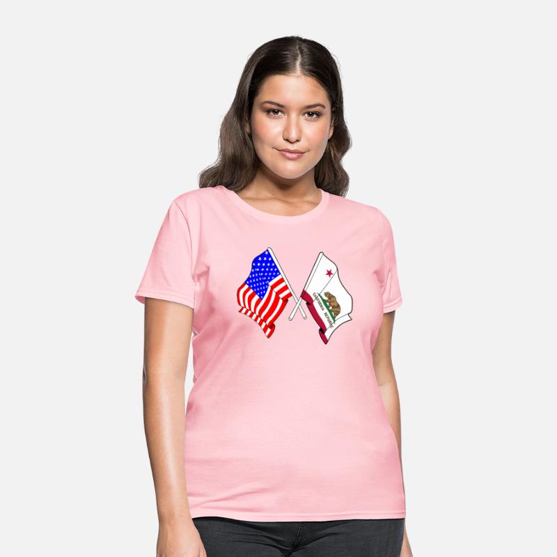 Flag USA and state California crossed