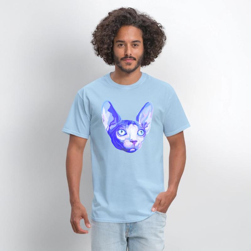 Floating Blue Sphynx Cat Head