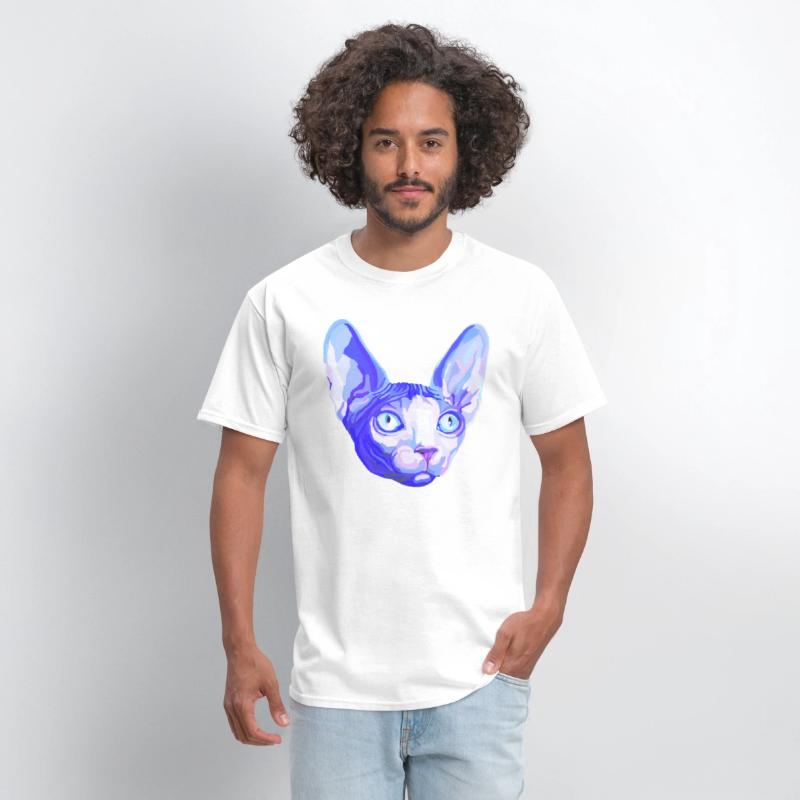 Floating Blue Sphynx Cat Head