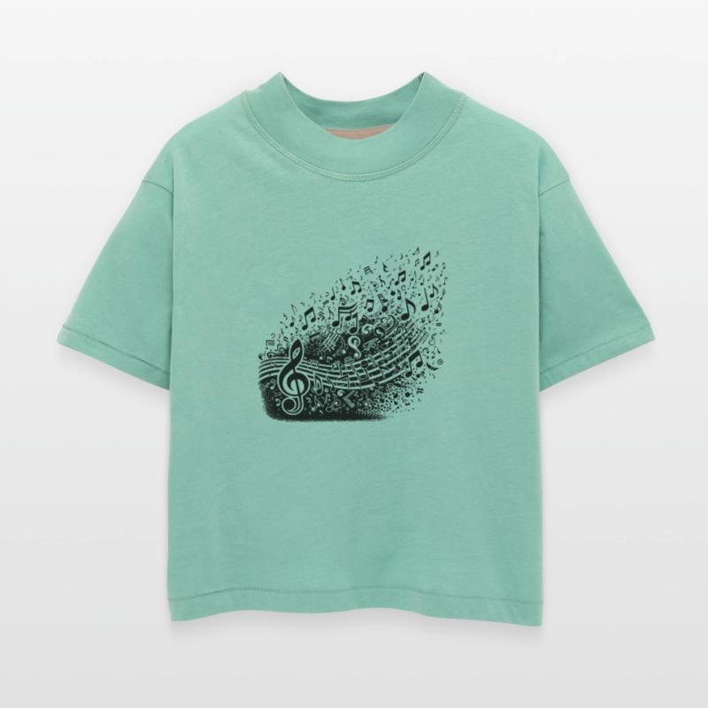 Flying Music Notes Scale Clef