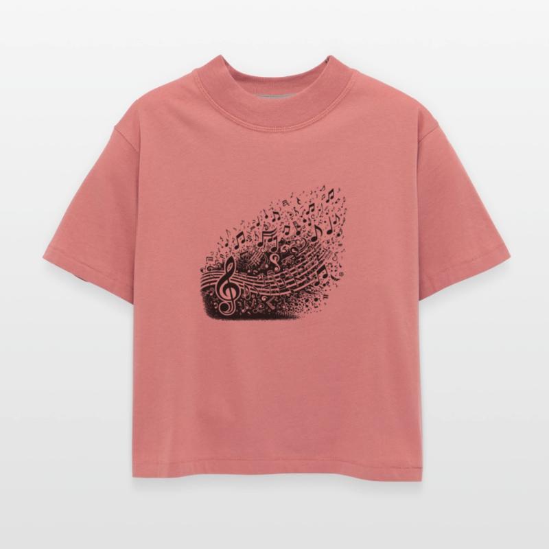 Flying Music Notes Scale Clef