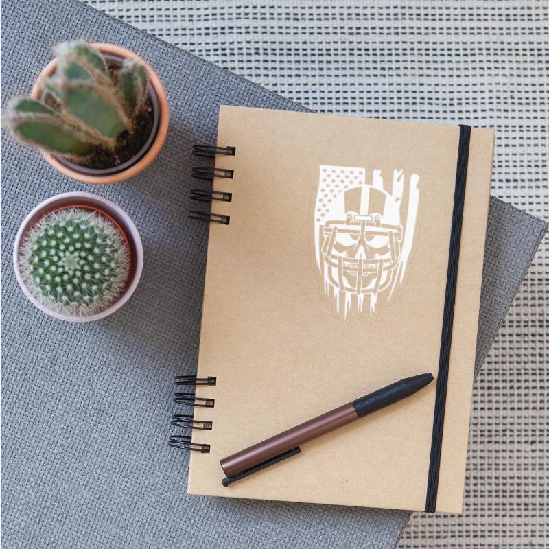 Football Skull Flag White Outline