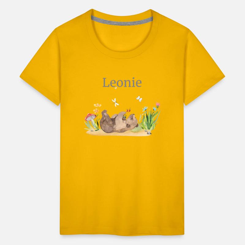 Forest Animal Bear Flowers Name David