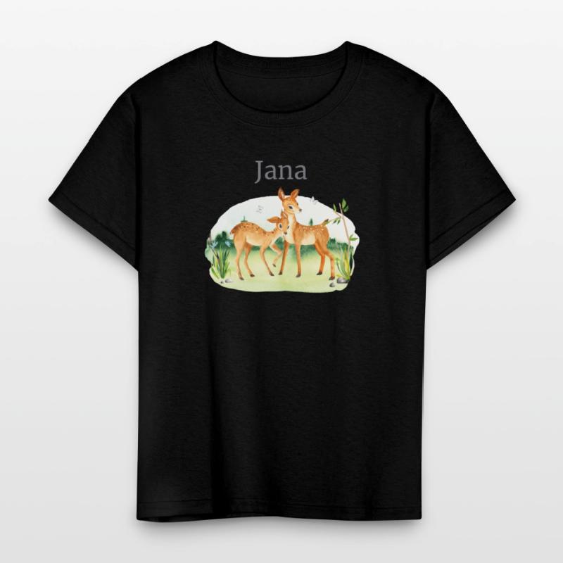 Forest Animal Deer Flowers Name Jana