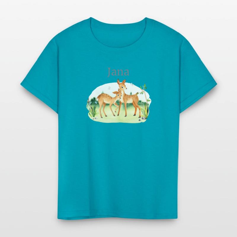 Forest Animal Deer Flowers Name Jana