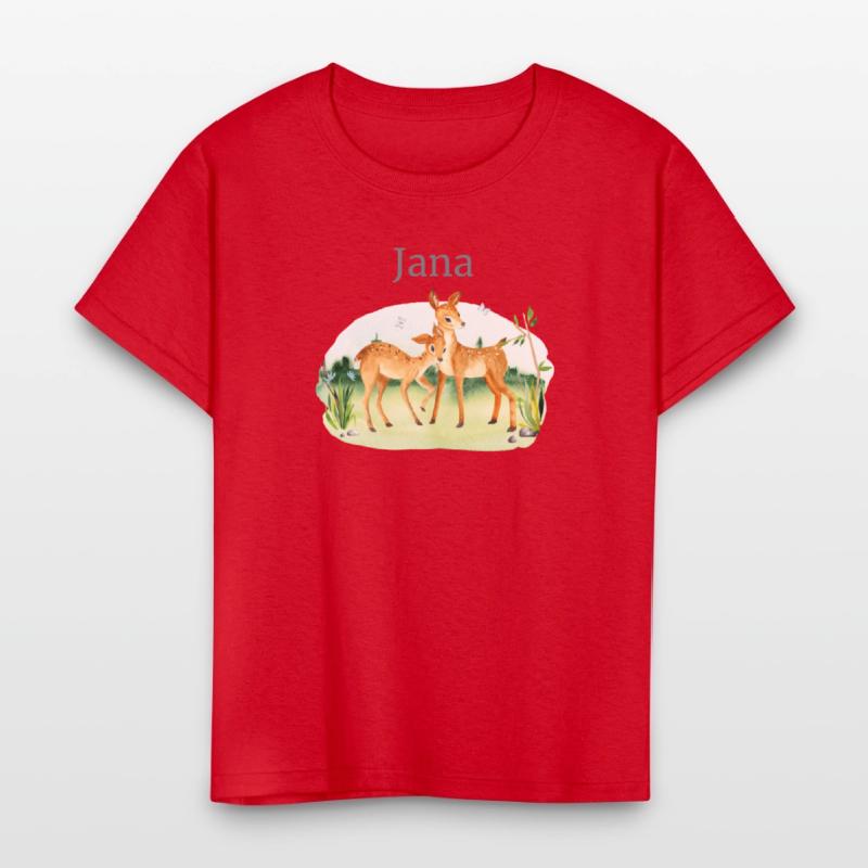 Forest Animal Deer Flowers Name Jana