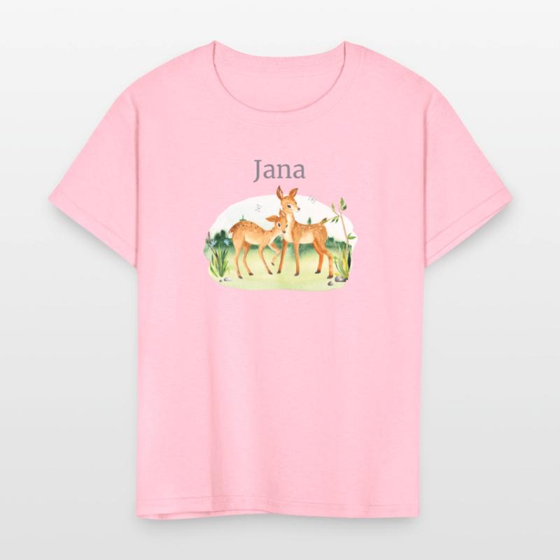 Forest Animal Deer Flowers Name Jana