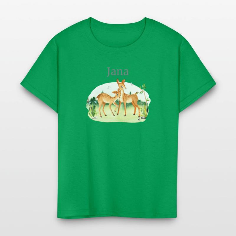 Forest Animal Deer Flowers Name Jana