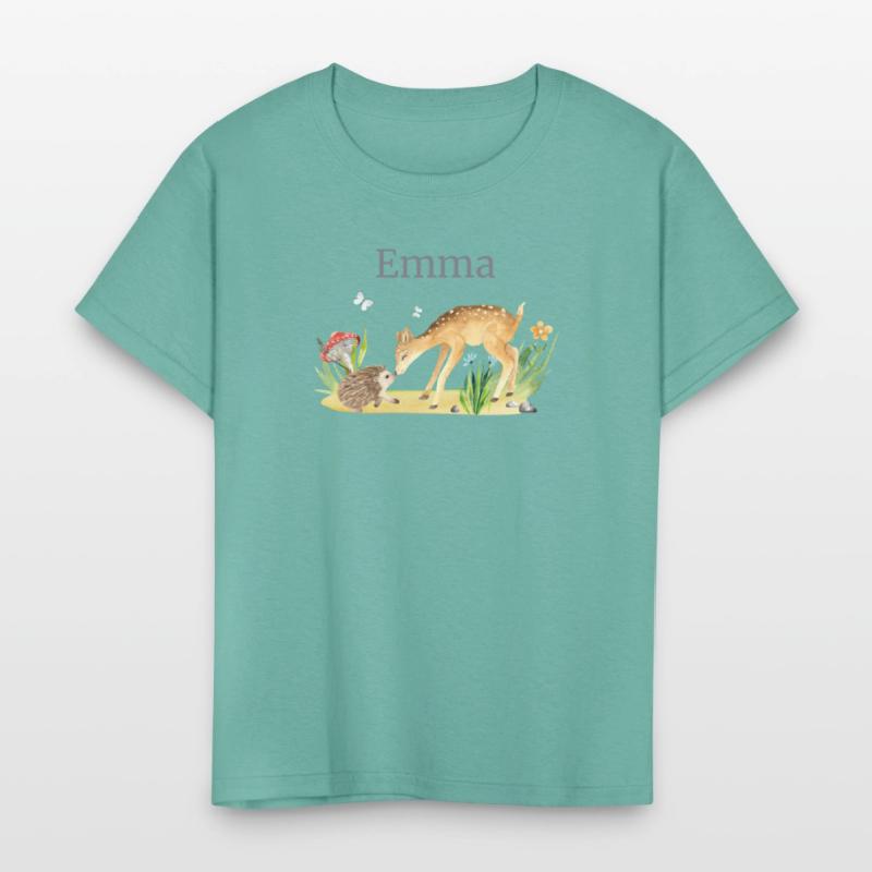 Forest Animal Deer Hedgehog Flowers Name Emma