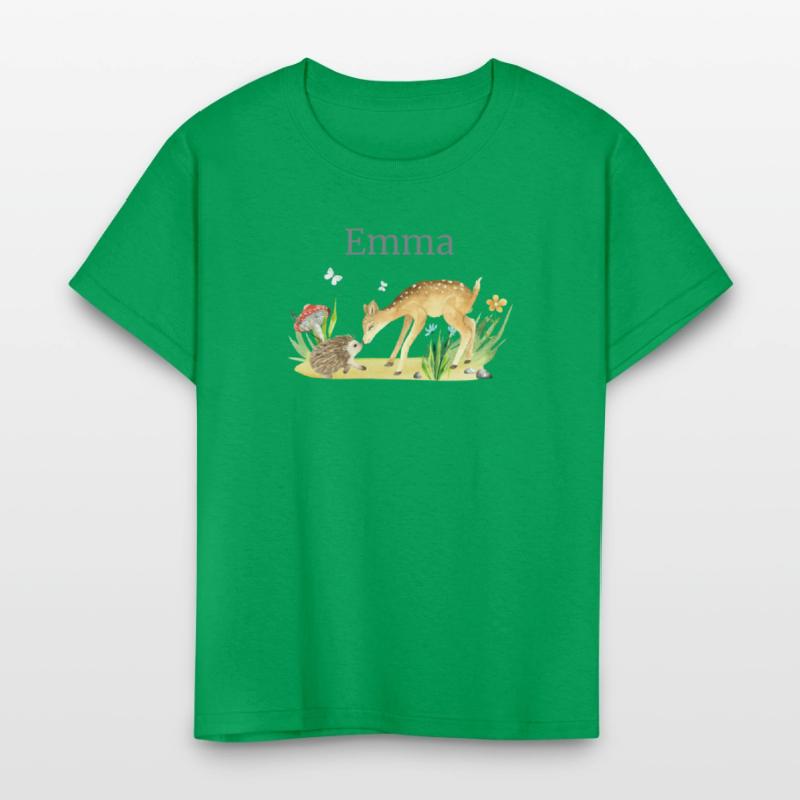 Forest Animal Deer Hedgehog Flowers Name Emma