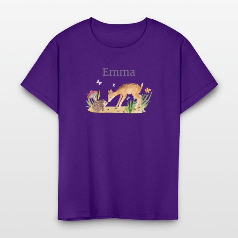 Forest Animal Deer Hedgehog Flowers Name Emma