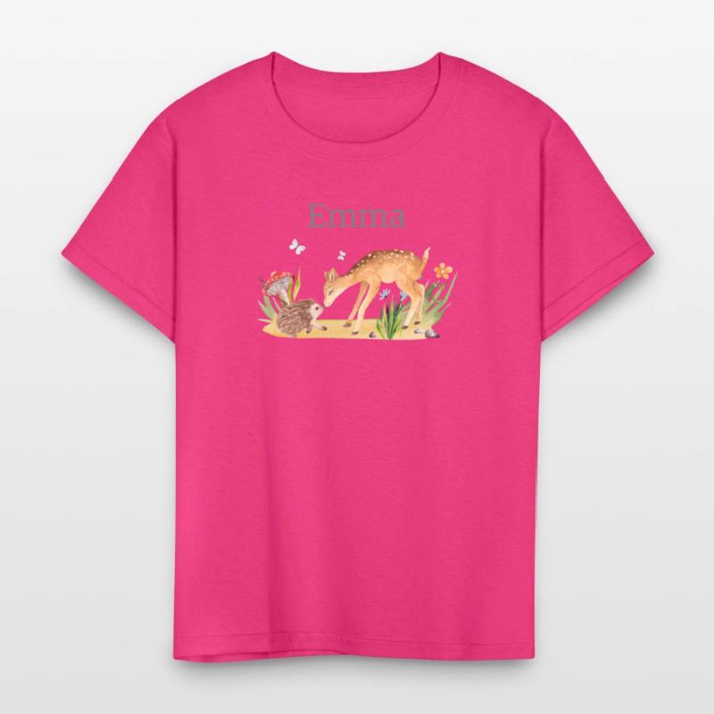 Forest Animal Deer Hedgehog Flowers Name Emma