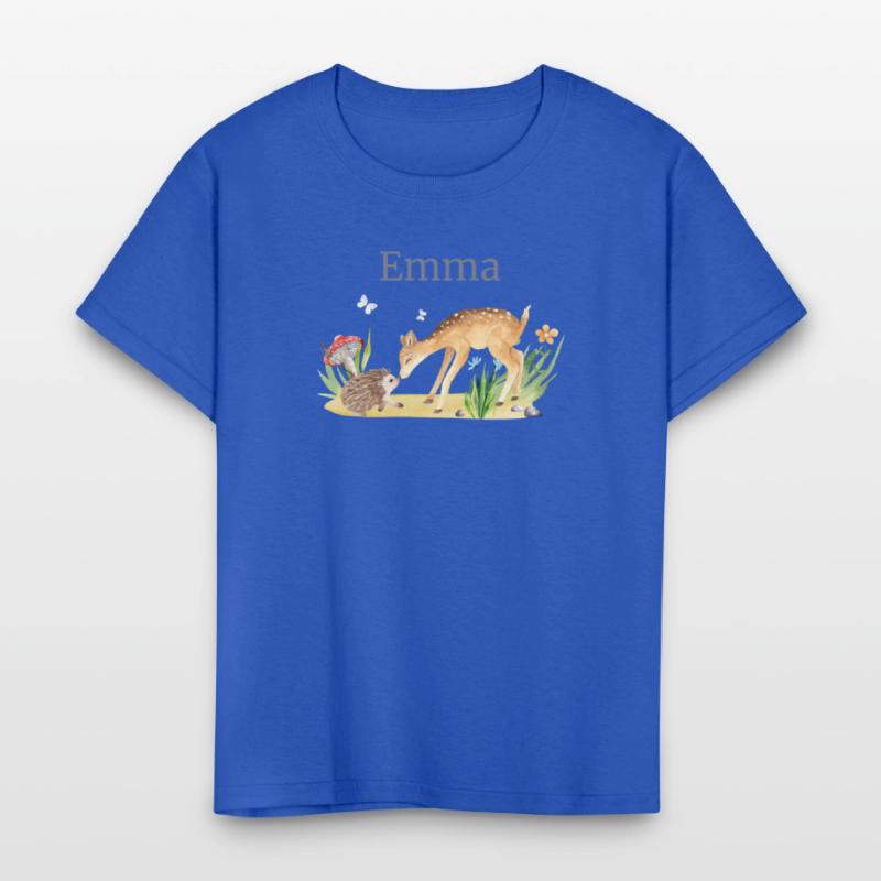 Forest Animal Deer Hedgehog Flowers Name Emma