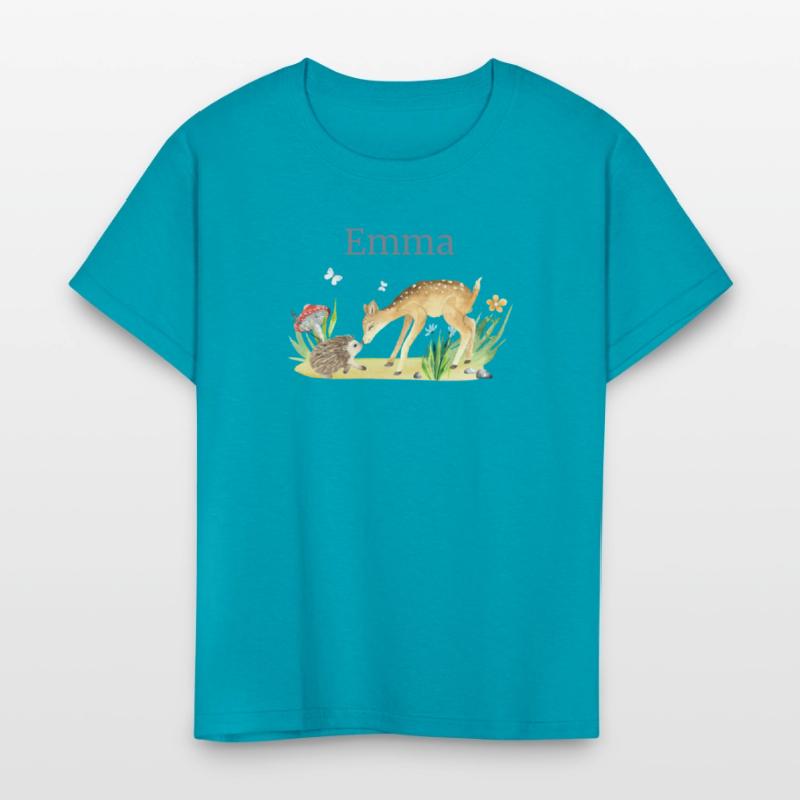 Forest Animal Deer Hedgehog Flowers Name Emma