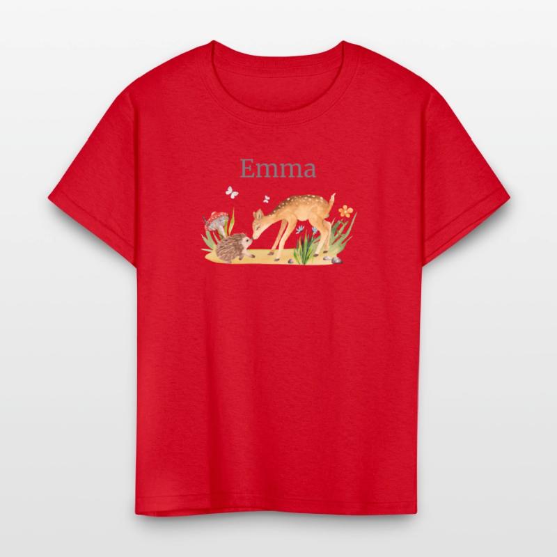 Forest Animal Deer Hedgehog Flowers Name Emma