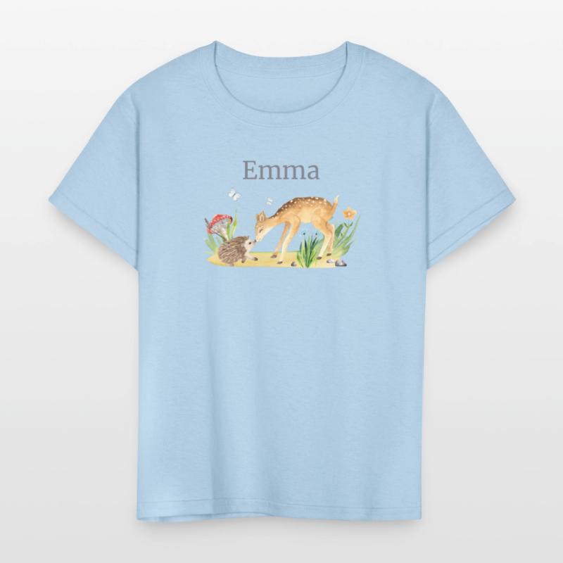 Forest Animal Deer Hedgehog Flowers Name Emma