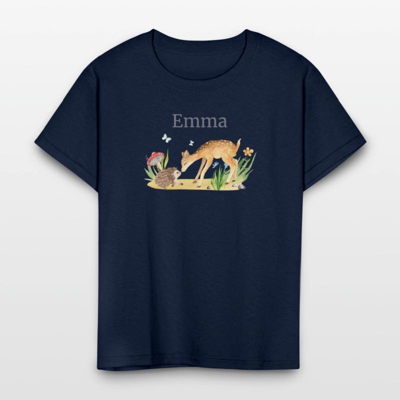 Forest Animal Deer Hedgehog Flowers Name Emma