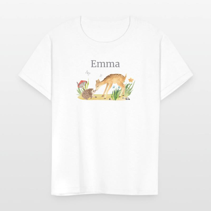 Forest Animal Deer Hedgehog Flowers Name Emma