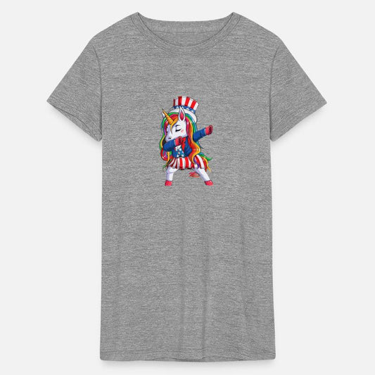 funny unicorn wearing uncle sam hat and suit