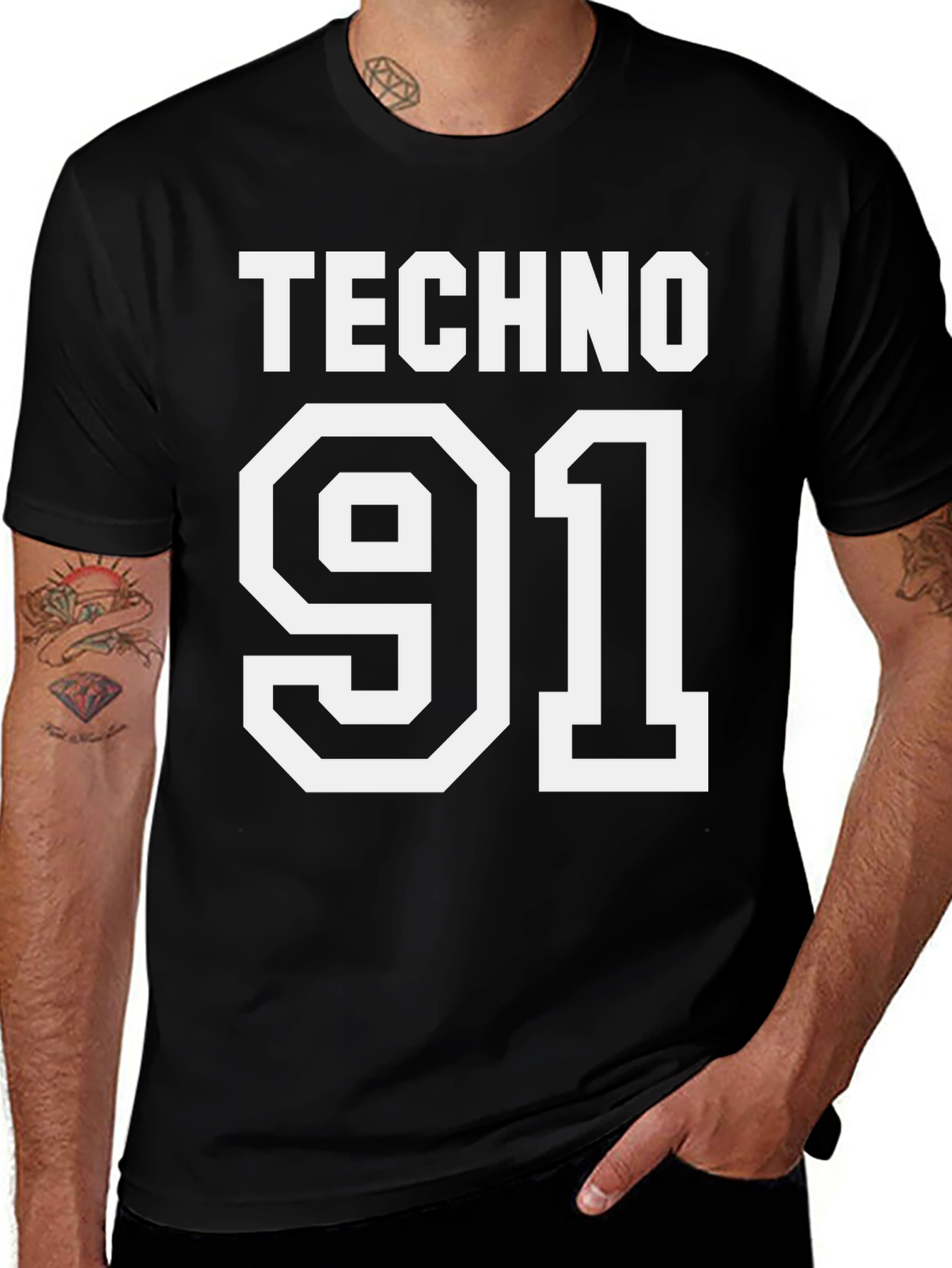 Techno 91 Black Graphic T-Shirt