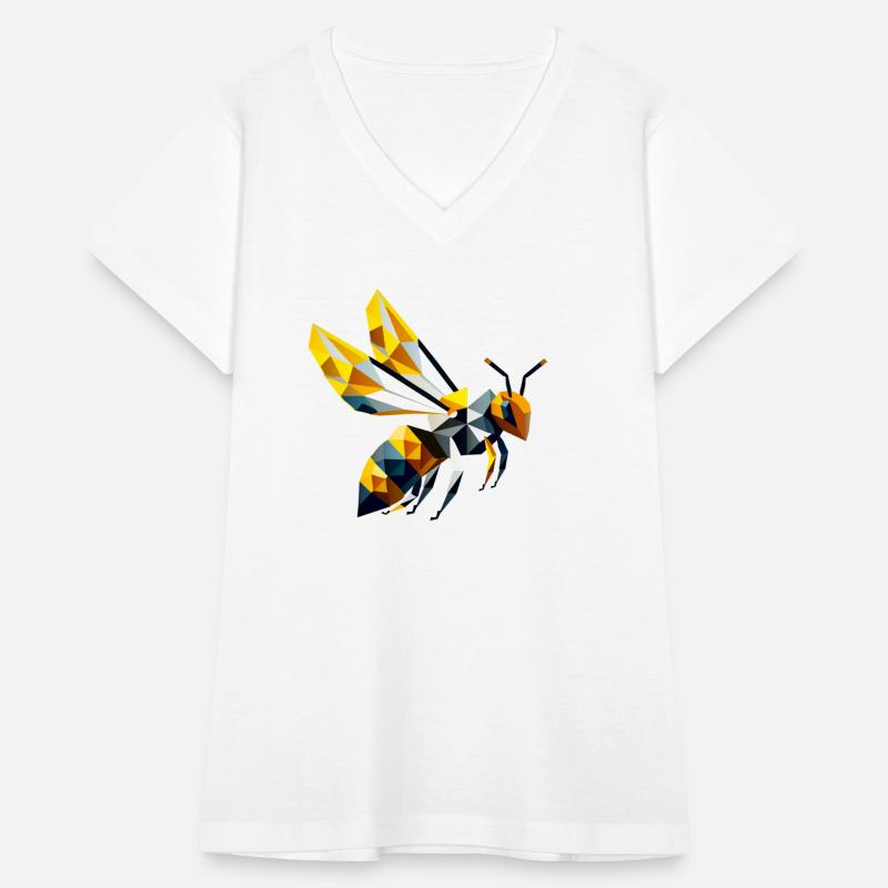 geometric bee, in modern polygon style