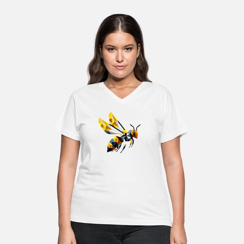 geometric bee, in modern polygon style