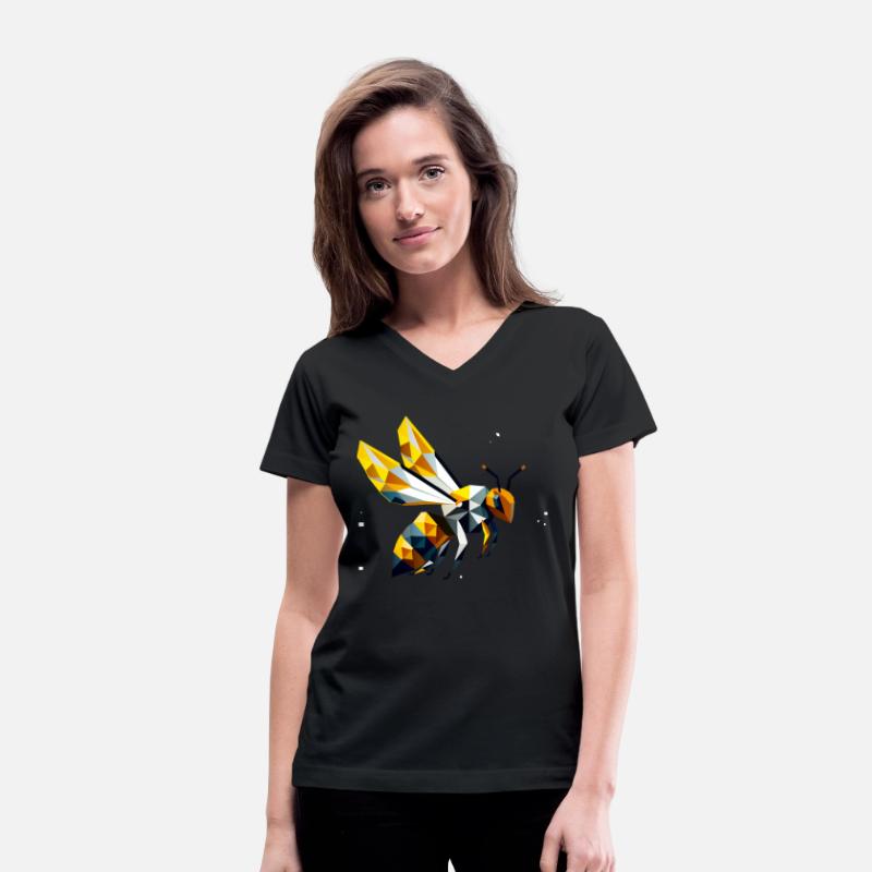 geometric bee, in modern polygon style