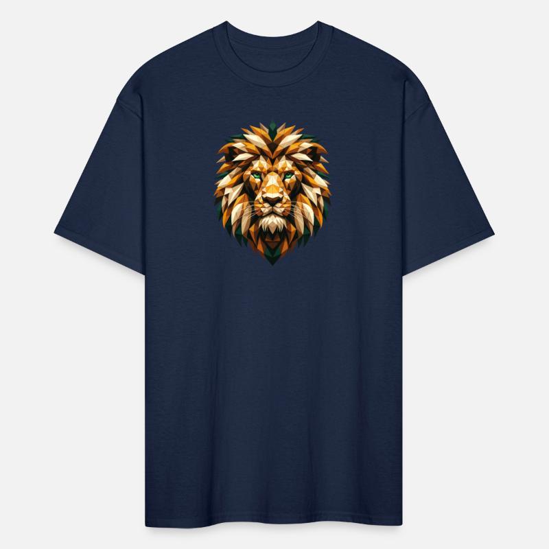 Geometric Majesty: Polygon Lion Head