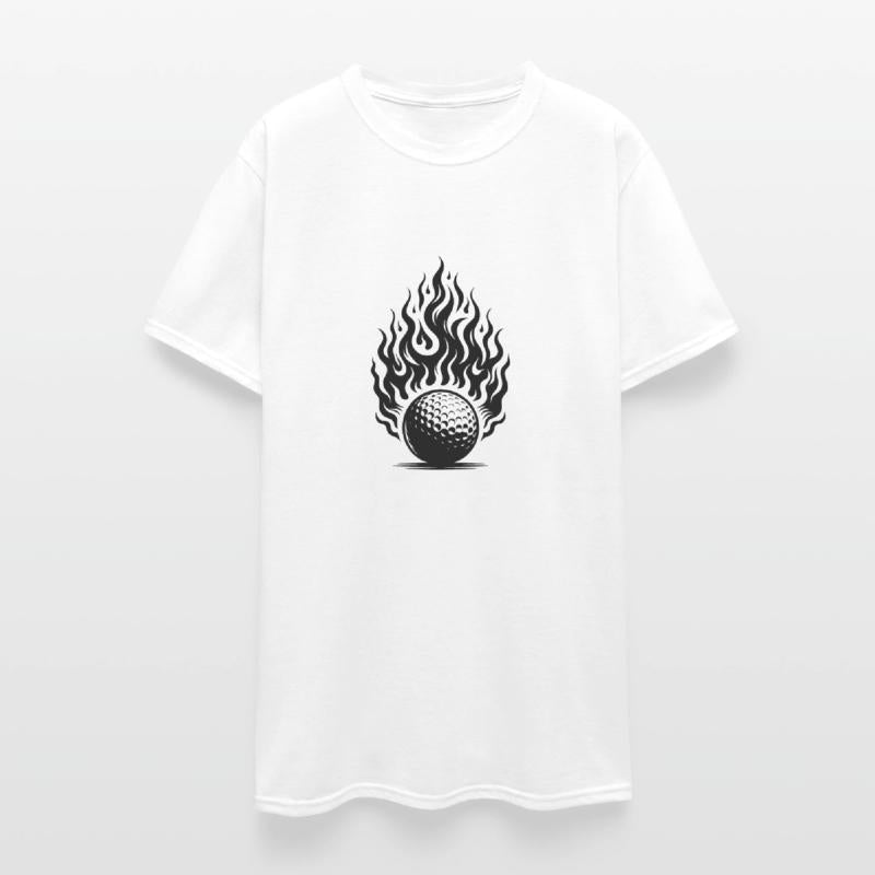 Golf Ball Tee Shot In Fiery Flame Style