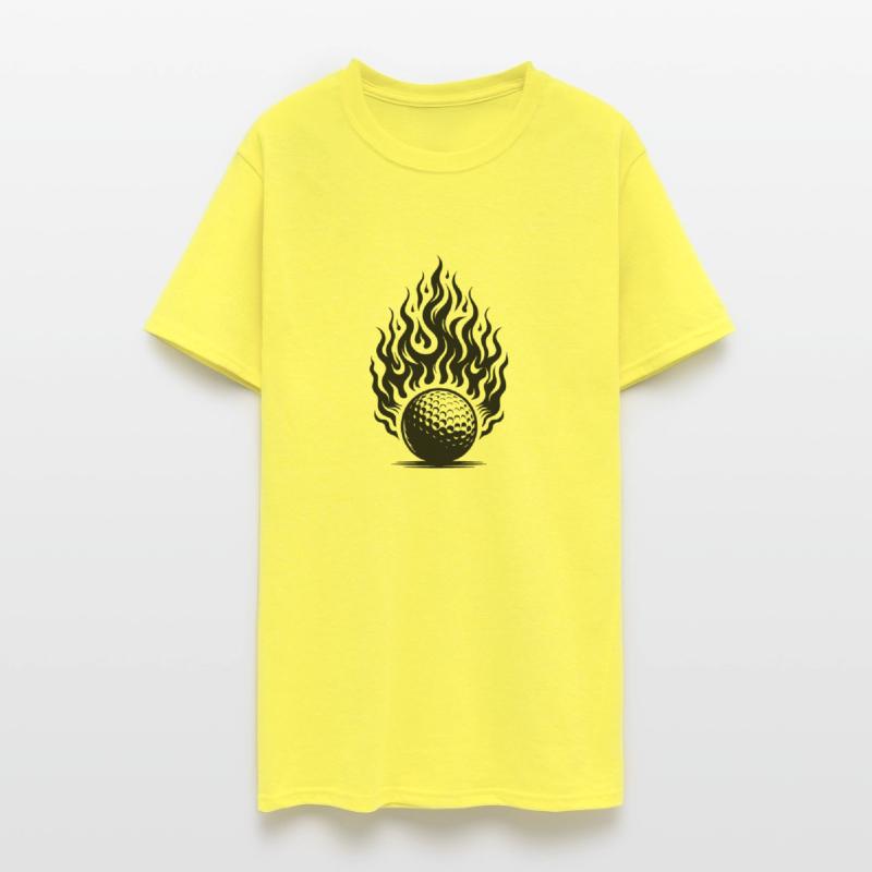 Golf Ball Tee Shot In Fiery Flame Style