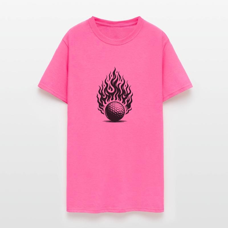 Golf Ball Tee Shot In Fiery Flame Style