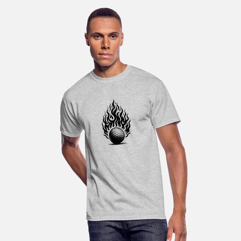 Golf Ball Tee Shot In Fiery Flame Style