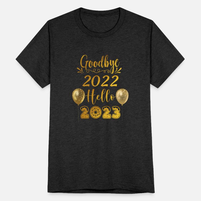 Goodbye 2022 Hello 2023 Golden Glitter Balloons