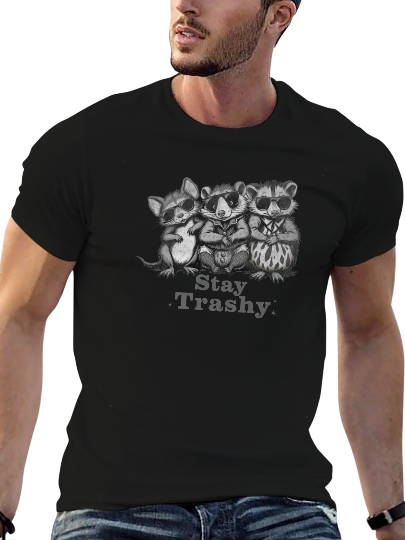 Stay Trashy Graphic T-Shirt - Black