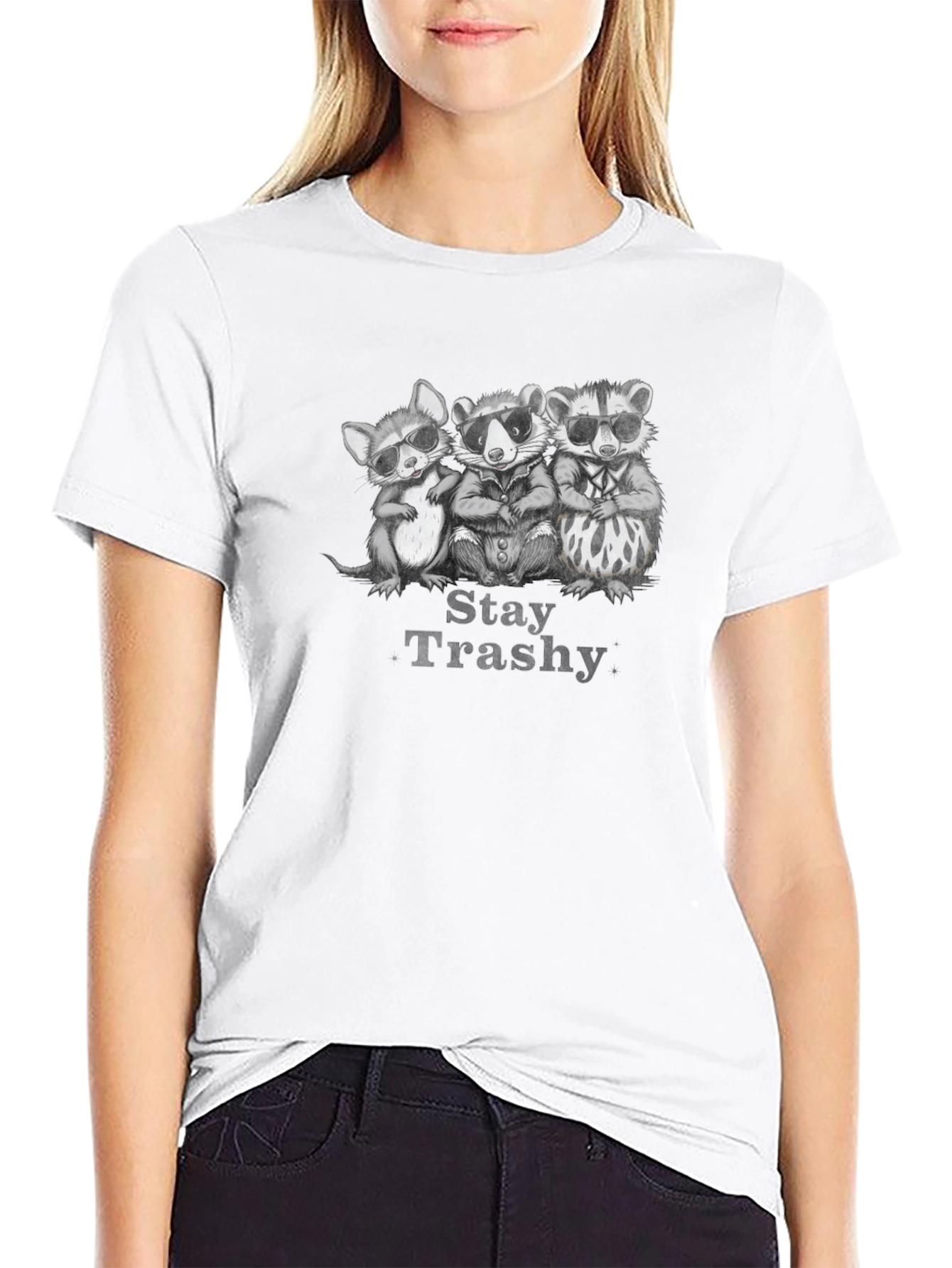 Stay Trashy Graphic T-Shirt - Black