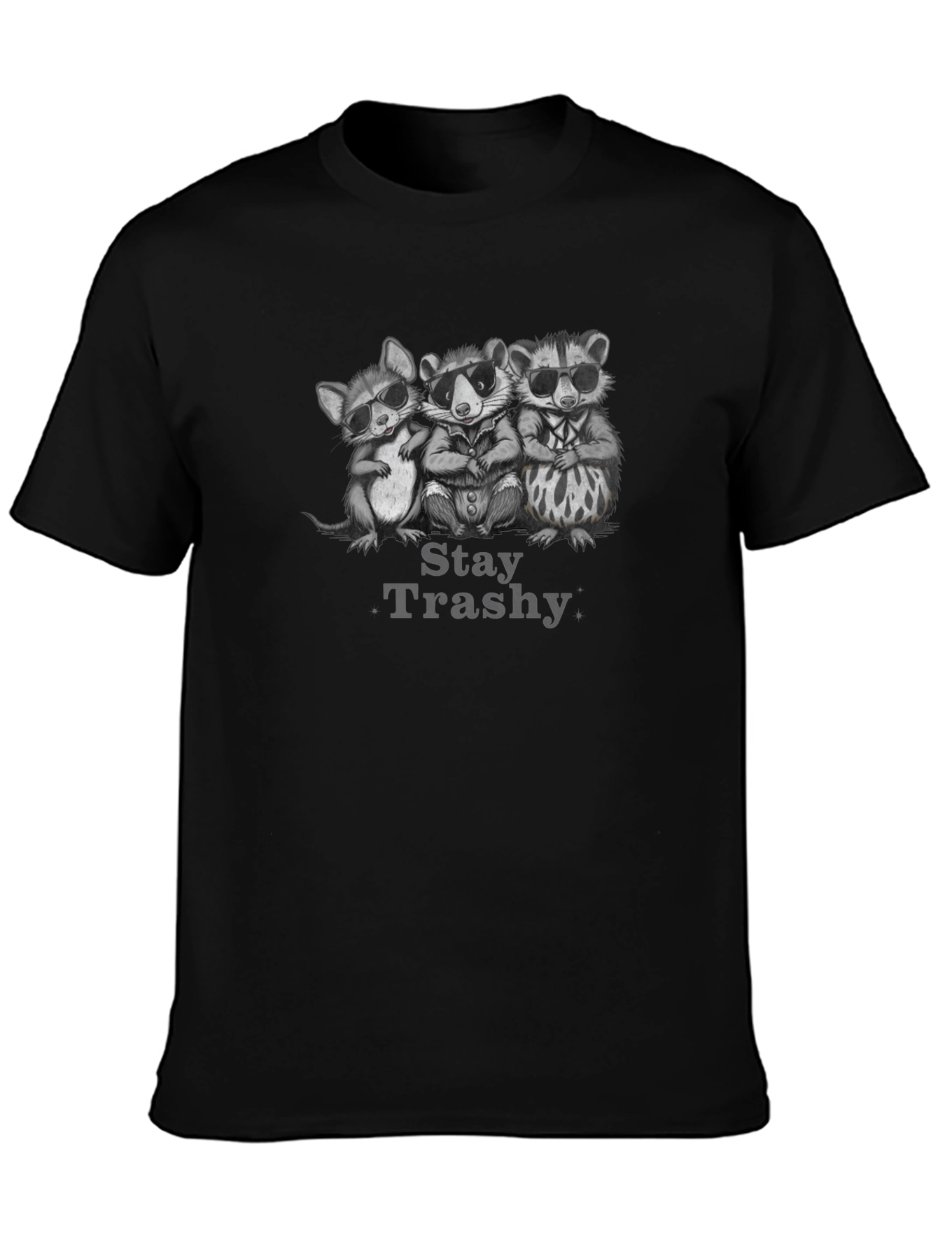 Stay Trashy Graphic T-Shirt - Black