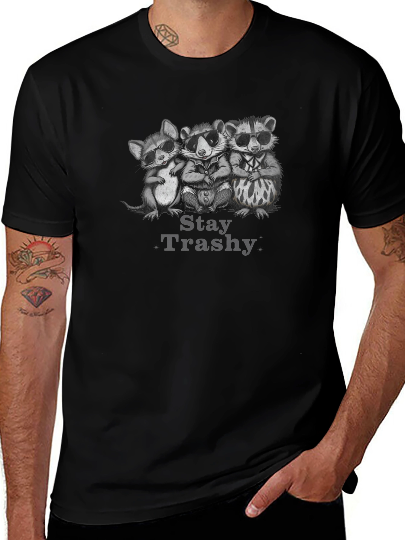 Stay Trashy Graphic T-Shirt - Black
