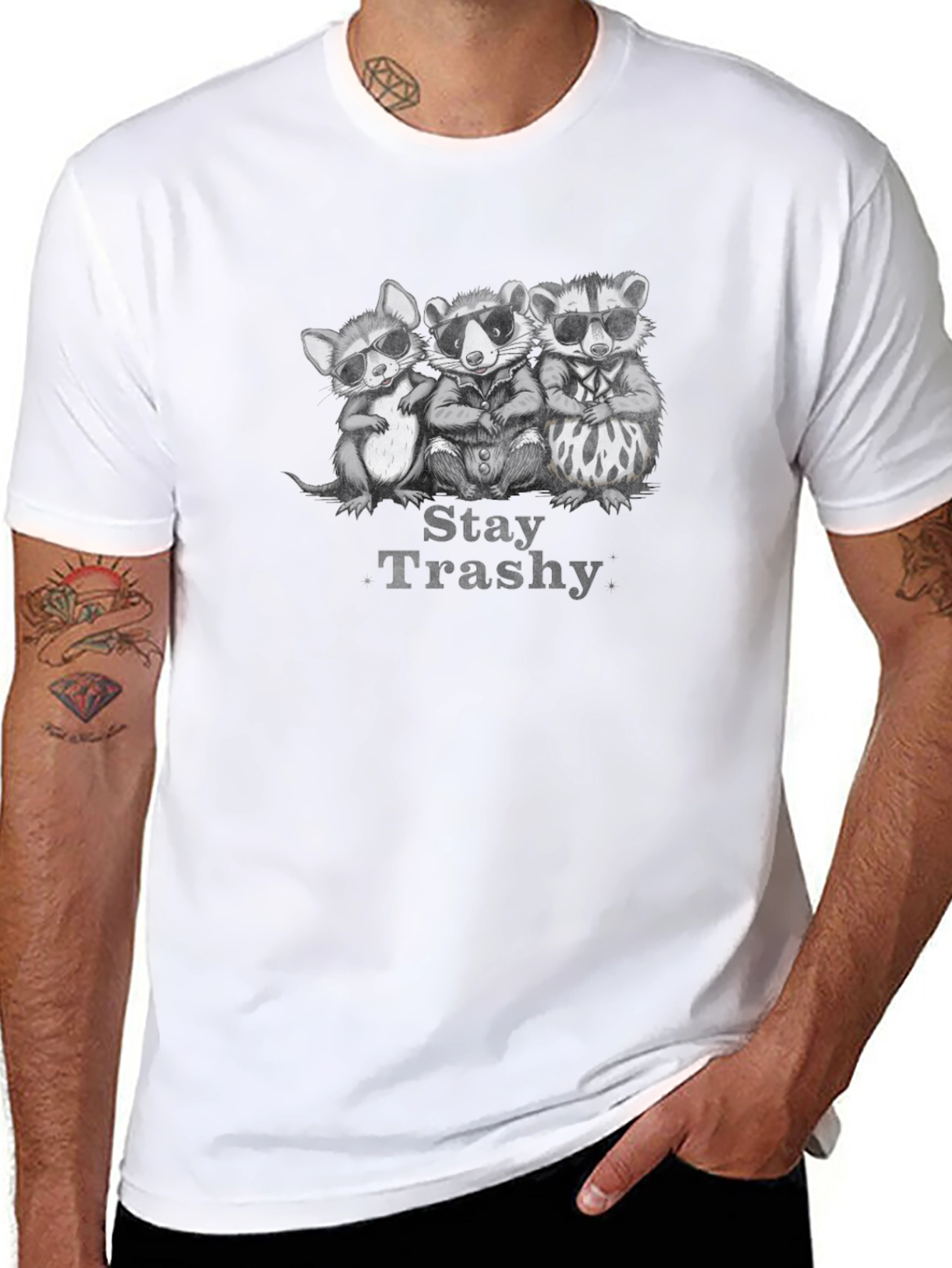 Stay Trashy Graphic T-Shirt - Black