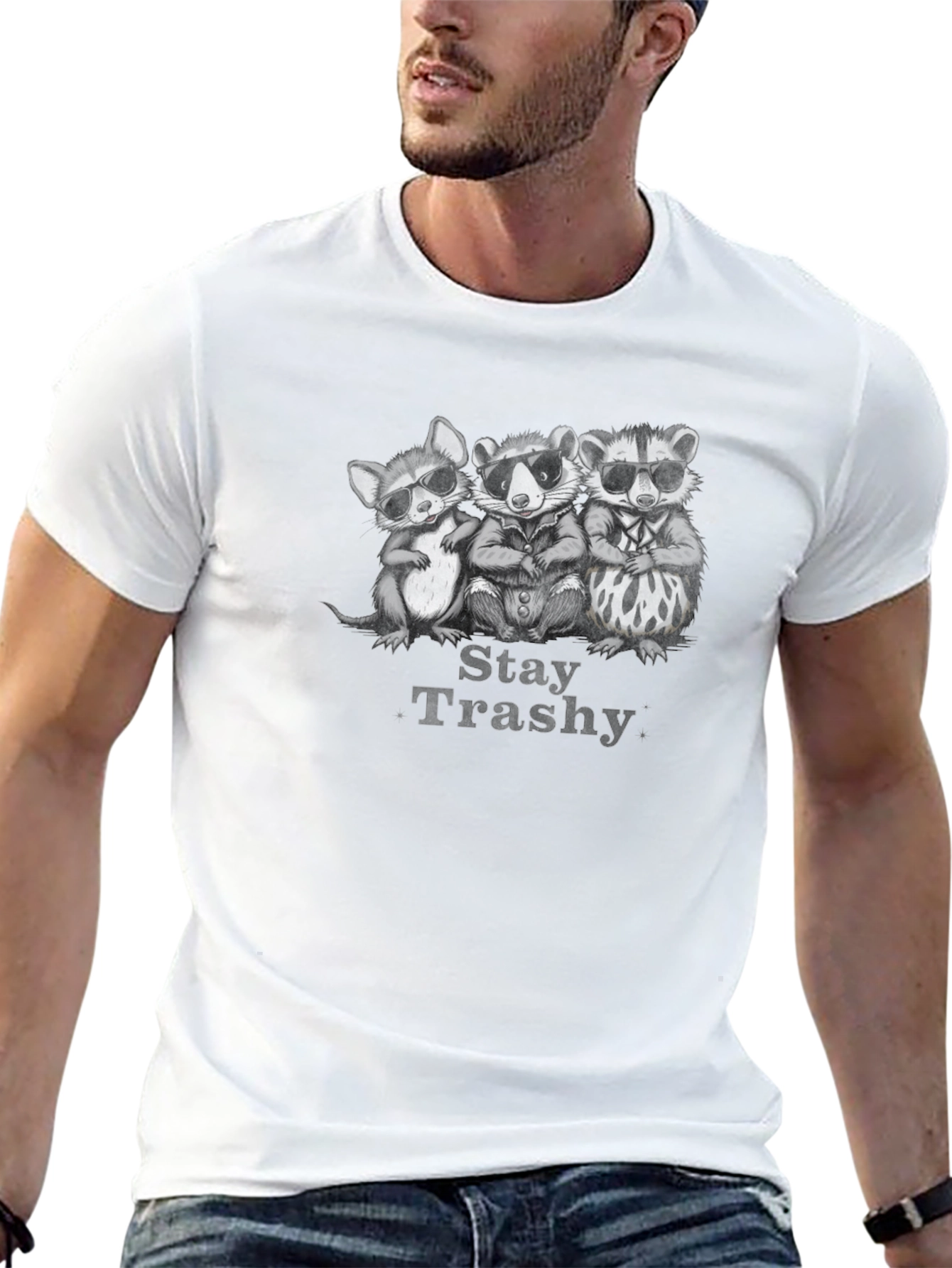 Stay Trashy Graphic T-Shirt - Black