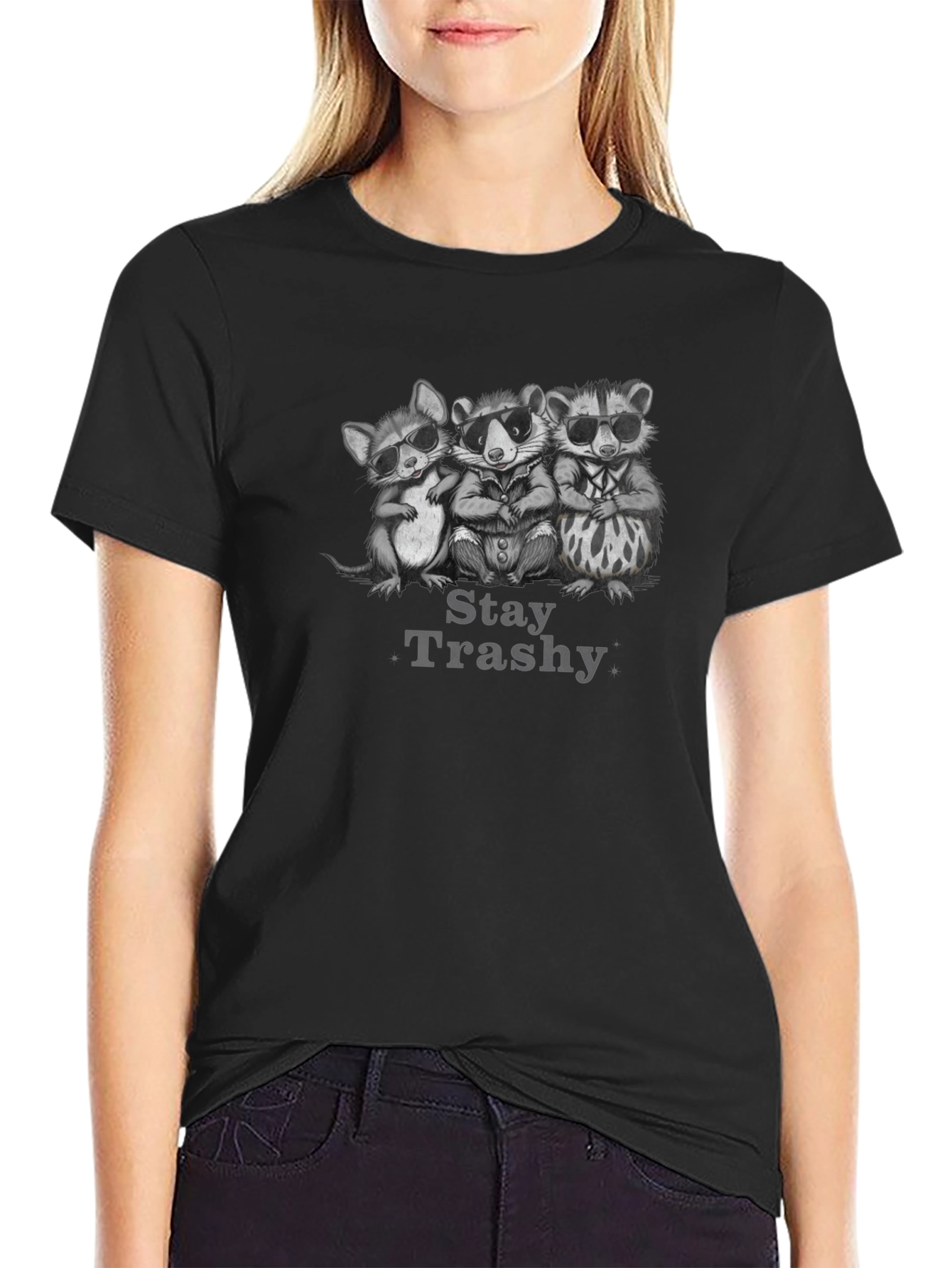 Stay Trashy Graphic T-Shirt - Black