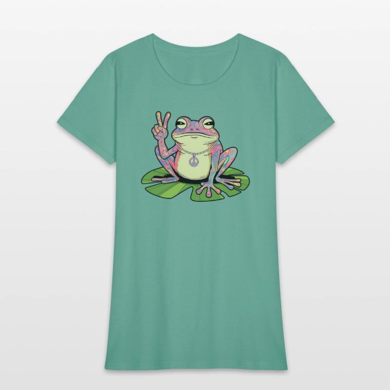 Groovy Peace Frog, Funny Frog Peace Sign