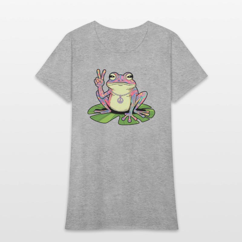 Groovy Peace Frog, Funny Frog Peace Sign